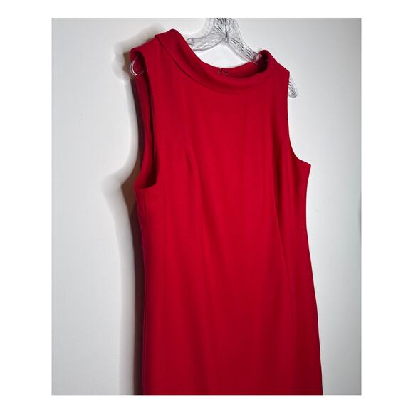 NWT Talbots Italian flannel red holiday sleeveless bateau neckline dress 16 p - Picture 6 of 15